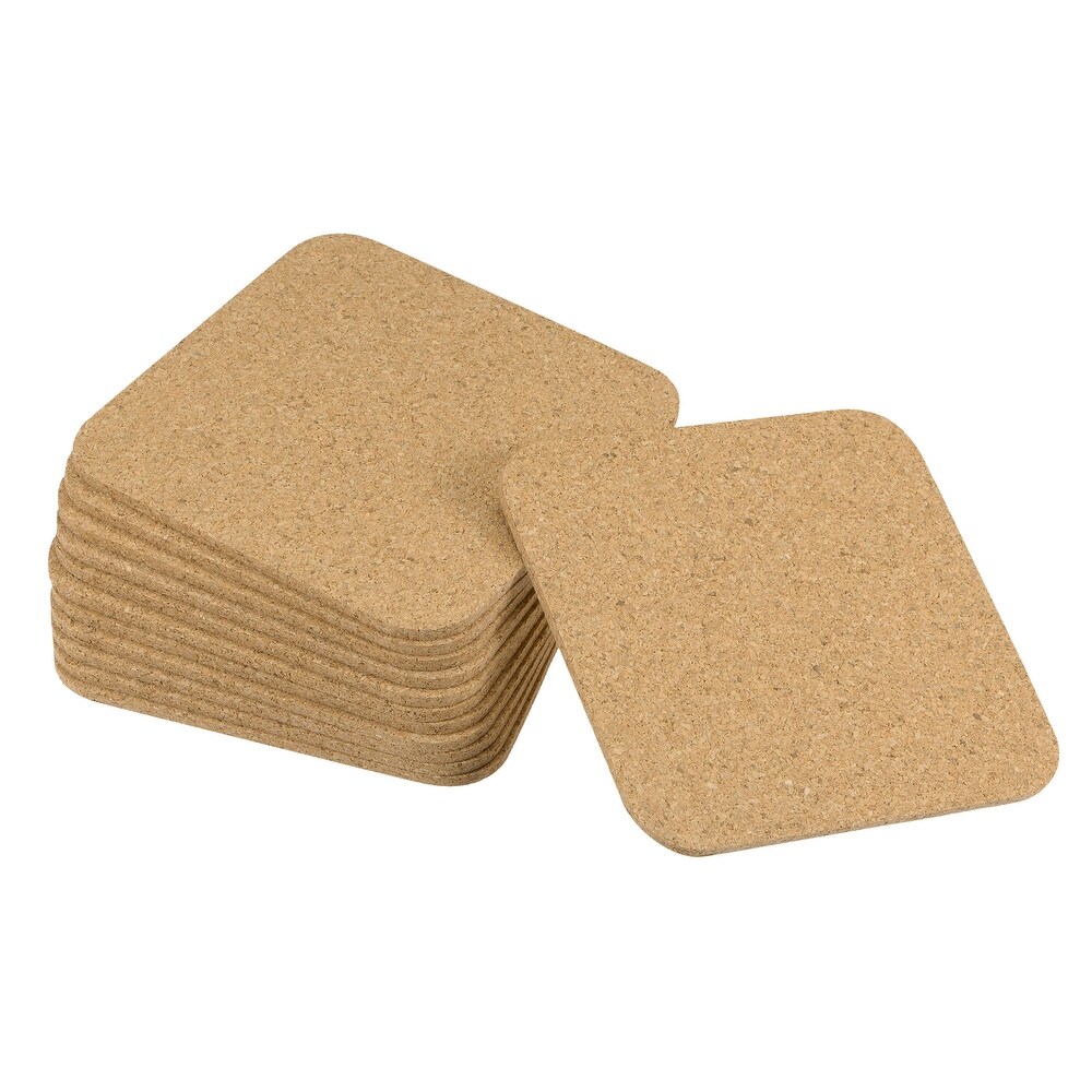 Cork Coasters Square Wooden Trivet Drinks Mats for Home Bar 12Pcs