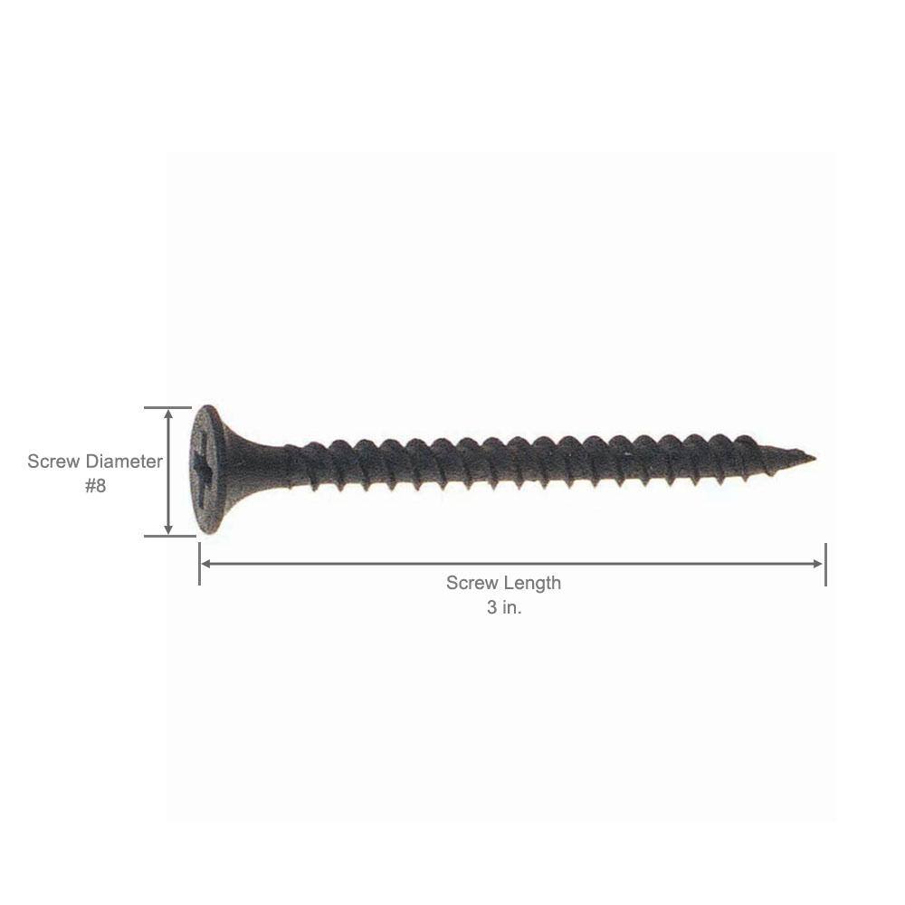 Grip-Rite #8 x 3 in. Philips Bugle-Head Fine Thread Drywall Screws (5 lb.-Pack) 3DWS5