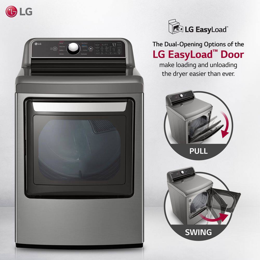 LG 7.3 cu. ft. Large Capacity Vented Gas Dryer with Sensor Dry and EasyLoad Door in Graphite Steel DLG7401VE