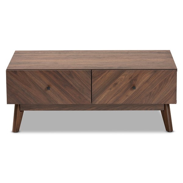 Hartman Mid-Century Modern Walnut Brown Finished Wood Coffee Table