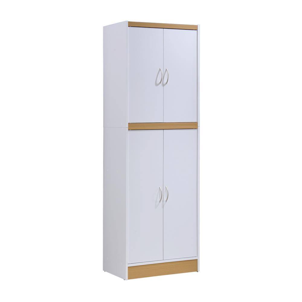 HODEDAH 4-Door White Kitchen Pantry HI224 White