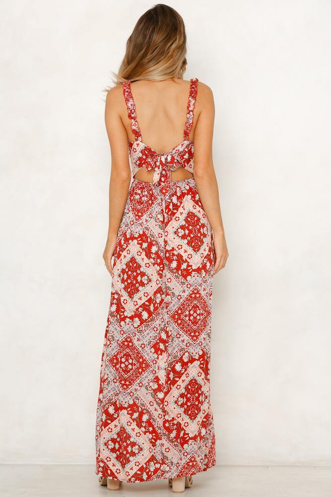 Keep You Happy Maxi Dress Red