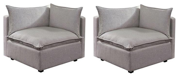 Furniture of America Drevi Fabric Corner Chair in Light Gray (Set of 2)   Transitional   Armchairs And Accent Chairs   by Homesquare  Houzz