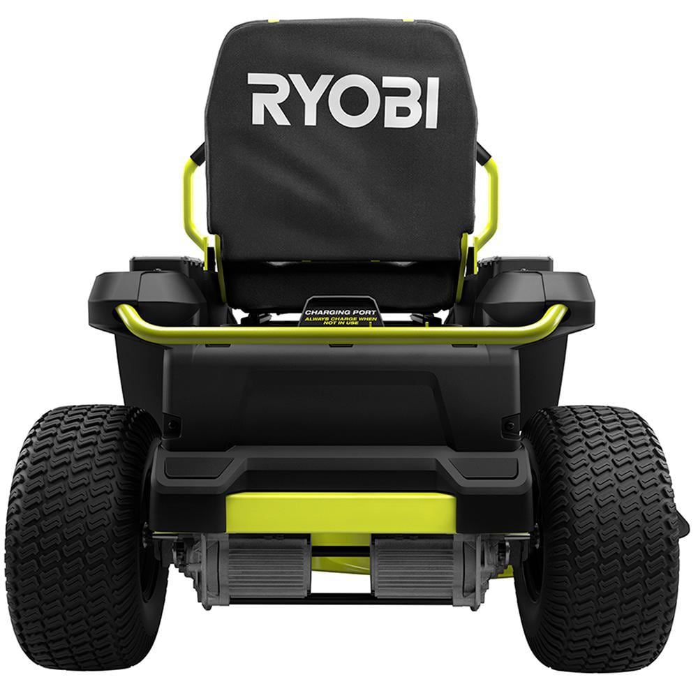 RYOBI 48-Volt Brushless 42 in. 100 Ah Battery Electric Riding Zero Turn Mower and Bagging Kit RY48ZTR100-1A