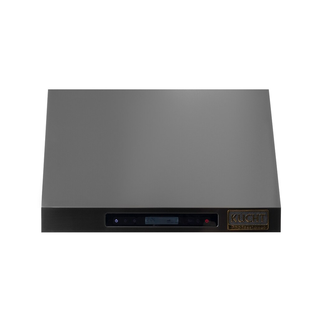 Gemstone 30 in. 4.2 cu. ft. Dual Fuel Range for Natural Gas   Under Cabinet Range Hood in Titanium SS   Titanium Stainless Steel