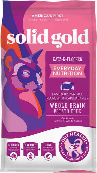 Solid Gold Katz-n-Flocken Lamb and Brown Rice Recipe with Pearled Barley Whole Grain Dry Cat Food