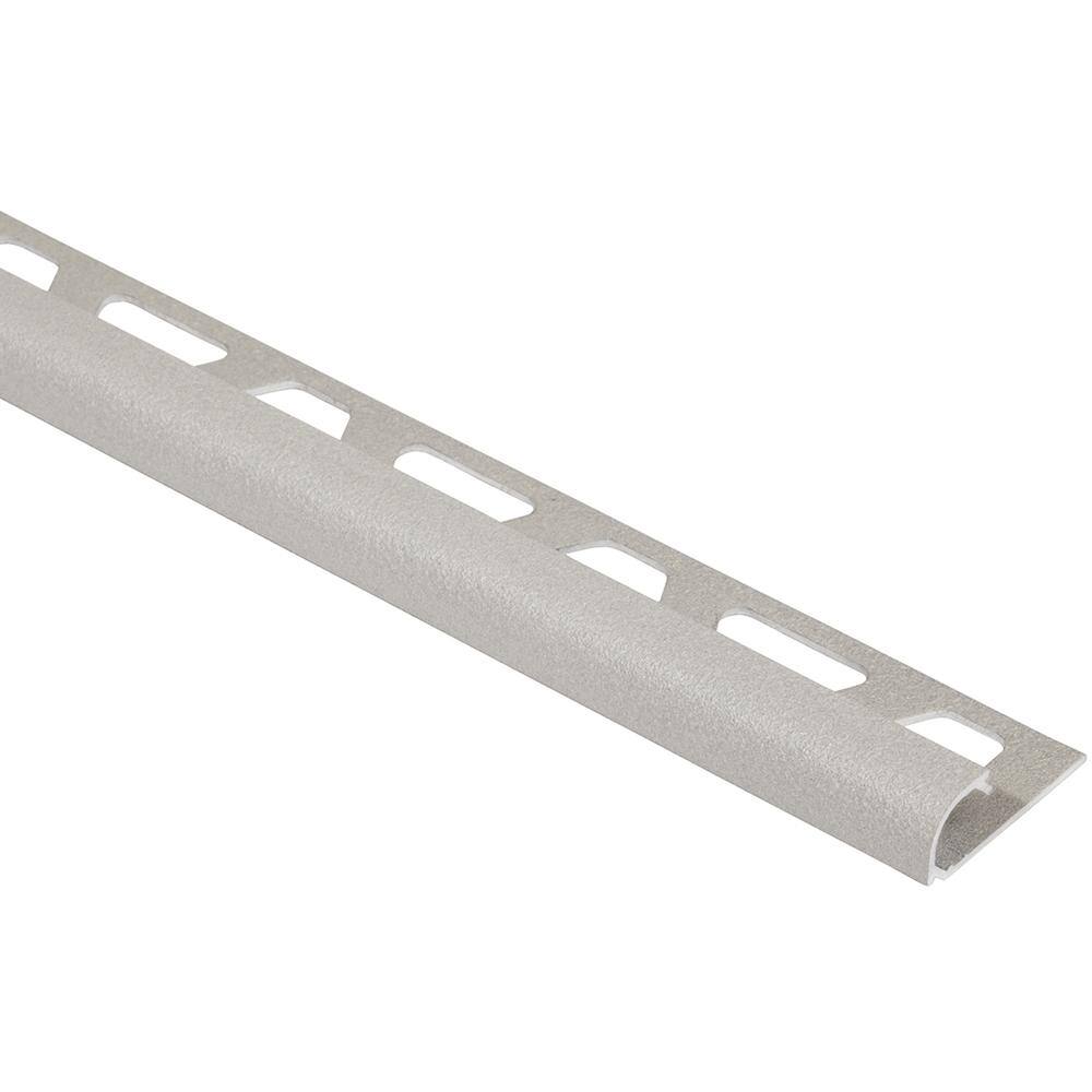 Schluter Rondec Greige 12 in. x 8 ft. 2-12 in. Color-Coated Aluminum Bullnose Tile Edging Trim RO125TSBG