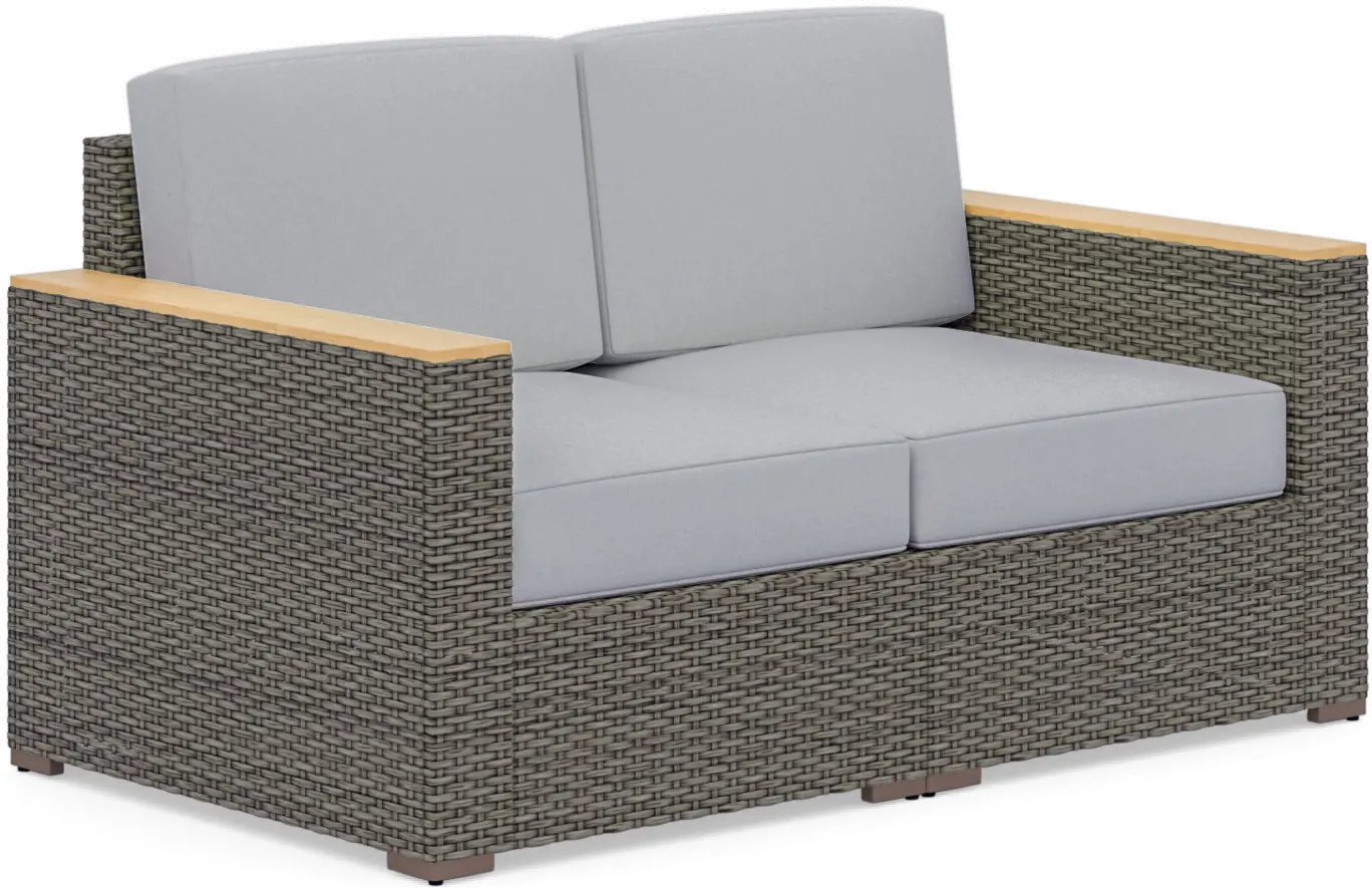 Boca Raton Gray Outdoor Loveseat