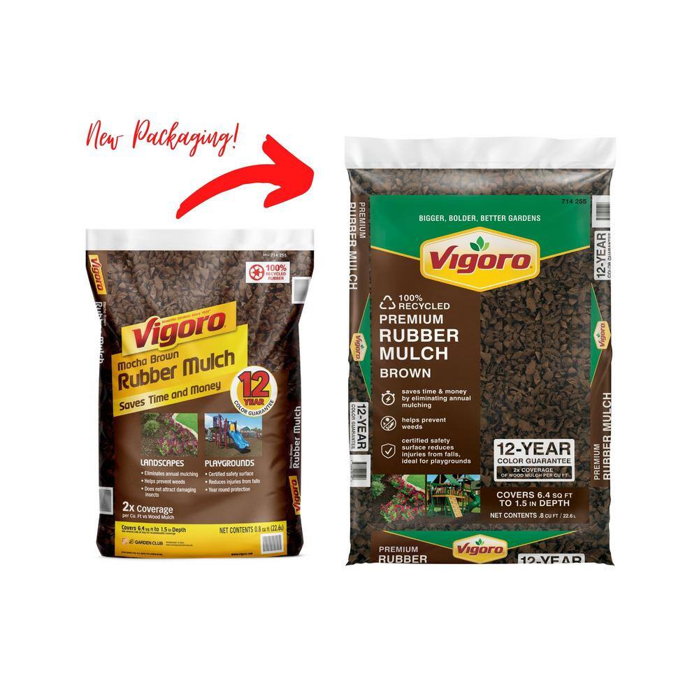 Vigoro 0.8 cu. ft. Brown Bagged Recycled Rubber Mulch HDVMBMN8CB