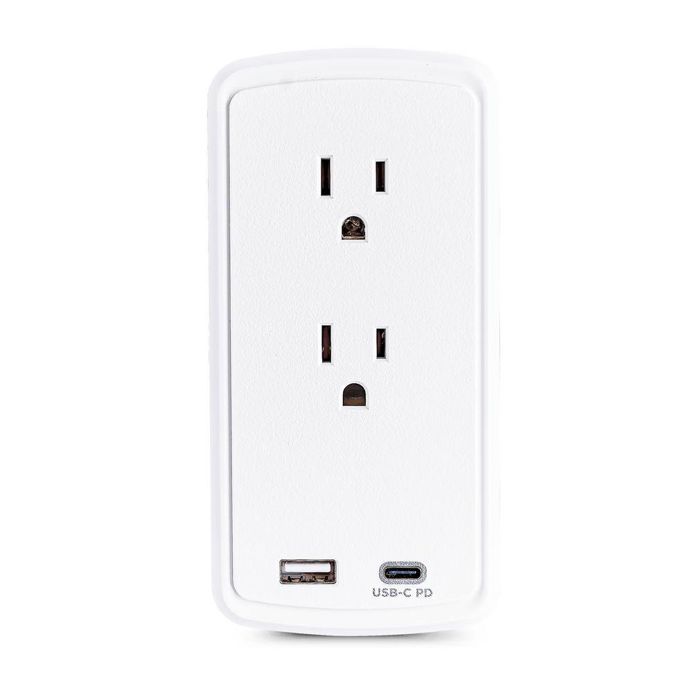 CyberPower 2-Outlet Surge Protector USB-A USB-C Wall Tap P2WUCHD