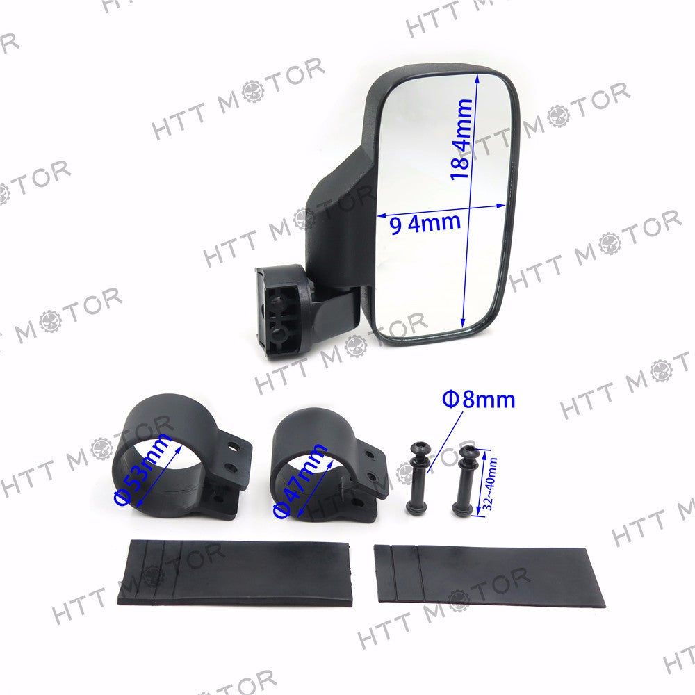 HTTMT- Side View Mirror Set for UTV Offroad High Impact Break-Away Large Wide View Race