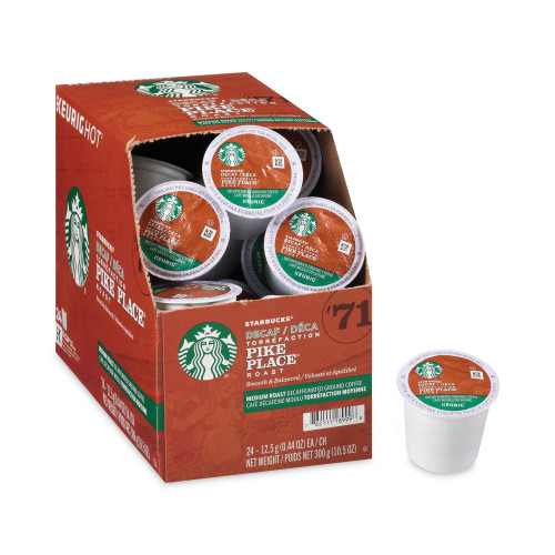 Starbucks Pike Place Decaf Coffee K-Cups Pack， 24/Box (011111161)