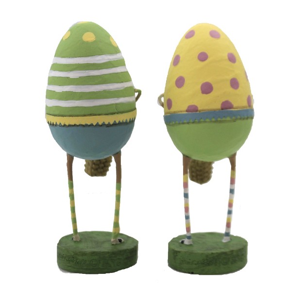 Lori Mitchell Eggland x27 s Best Duo One Figurine 5 75 Inches Easter Crazy Socks Baskets 80059 Polyresin Multicolored