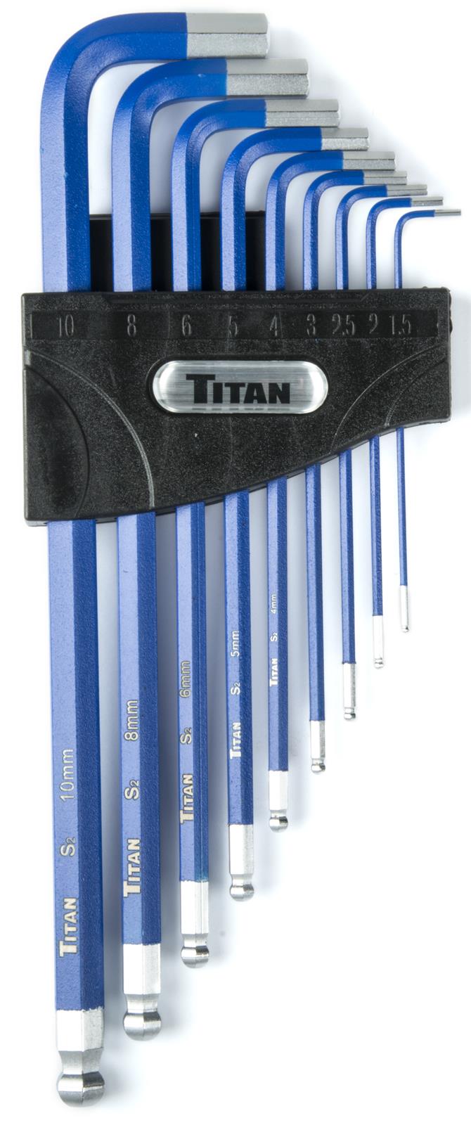 Titan Tools 12714 Titan Extra-Long Arm Ball Tip Hex Key Sets