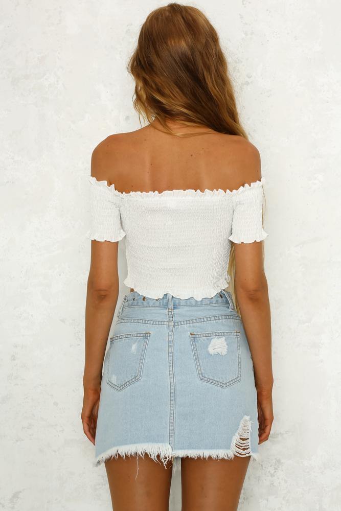 Off Kilter Crop Top White