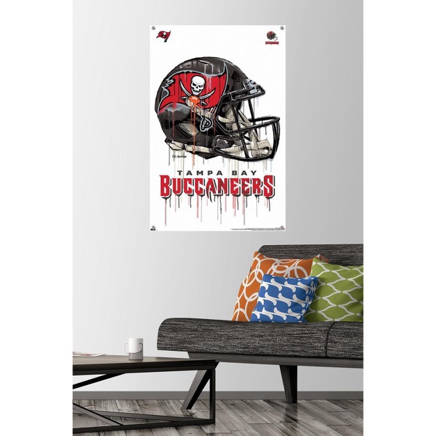 Trends International Nfl Tampa Bay Buccaneers Drip Helmet 20 Unframed Wall Poster Prints