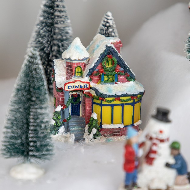 Snowy Diner Christmas Village Building Decoration