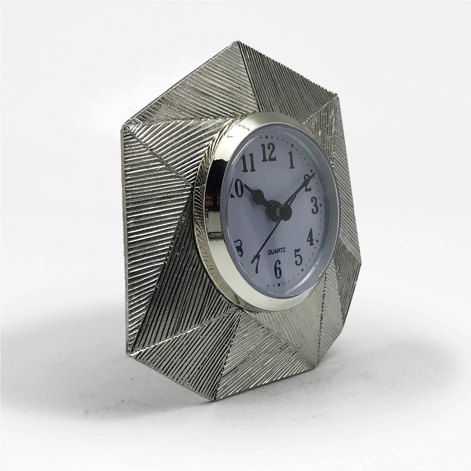 Handmade Zinc Desk Clock Chrome 48309A000