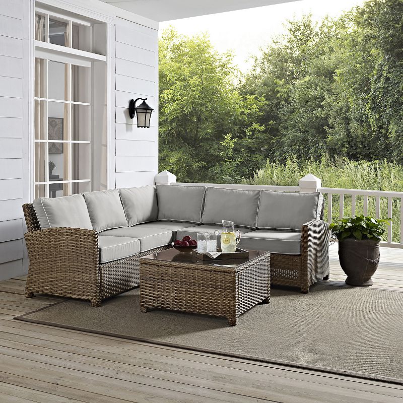 Crosley Bradenton Outdoor Wicker Sectional 4-pc. Set