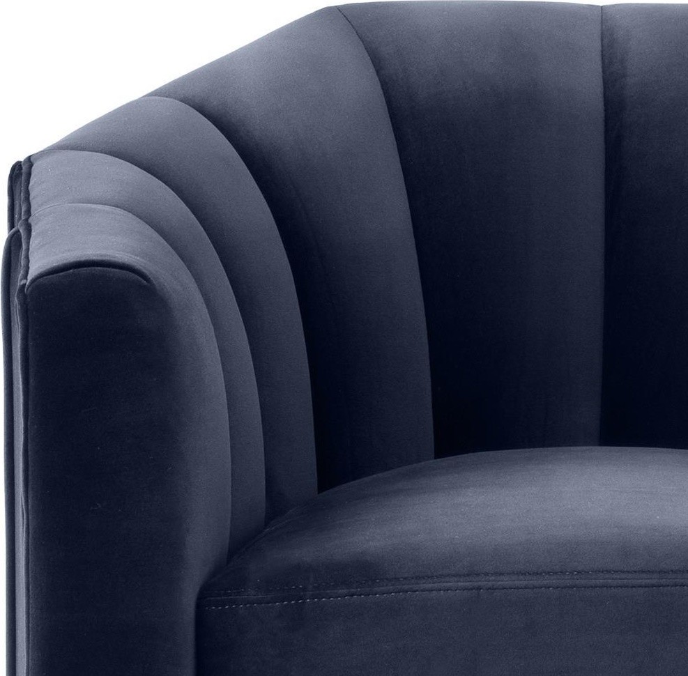 Midnight Blue Velvet Swivel Chair  Eichholtz Delancey   Contemporary   Armchairs And Accent Chairs   by Oroa   Distinctive Furniture  Houzz