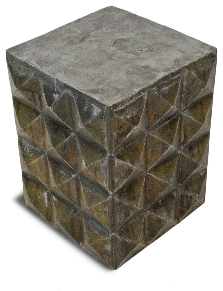 Vintage Metal Prism Side Table   Industrial   Side Tables And End Tables   by Design Mix Furniture  Houzz