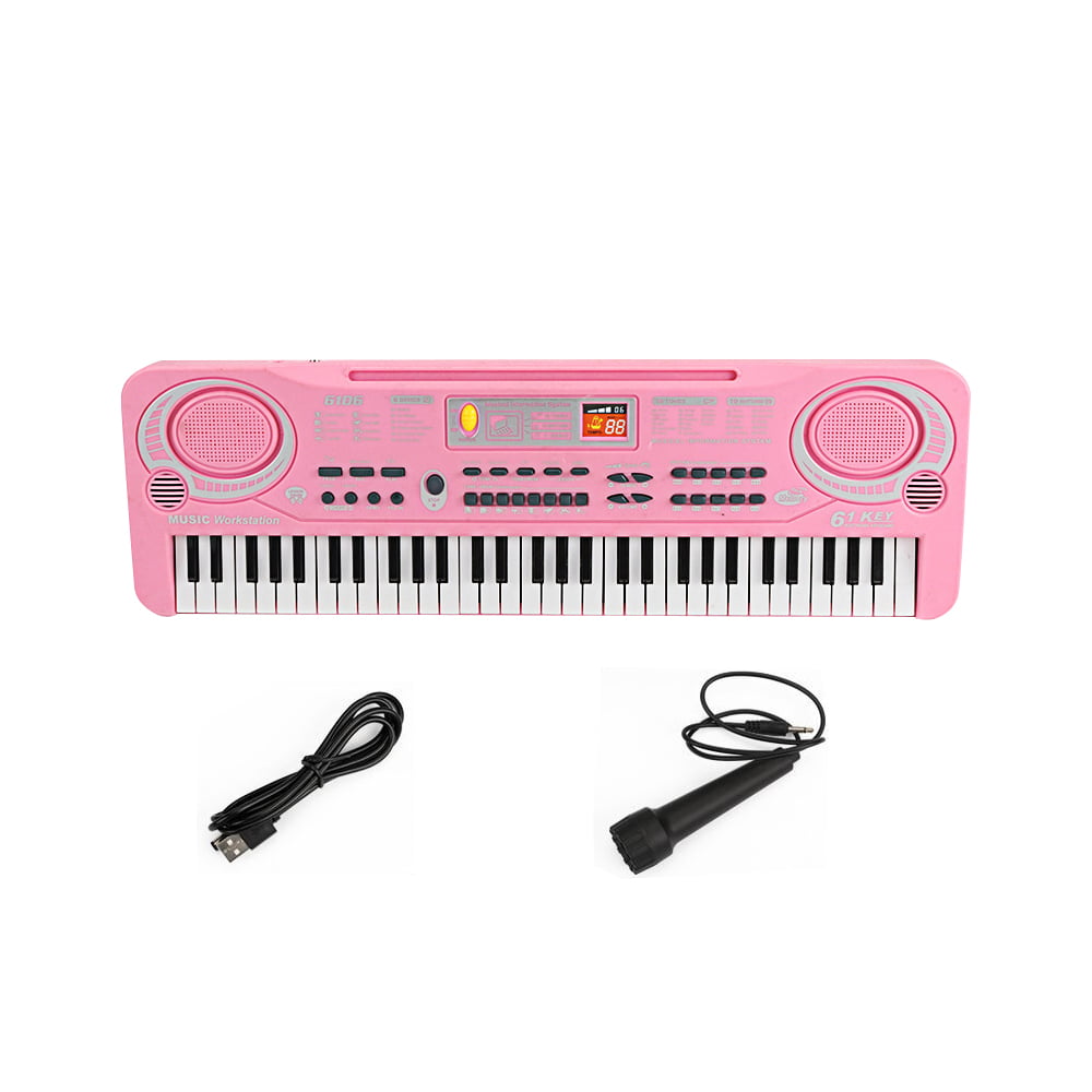 Eccomum 61 Keys Electronic Organ USB Digital Keyboard Piano Musical Instrument Kids Toy with Microphone