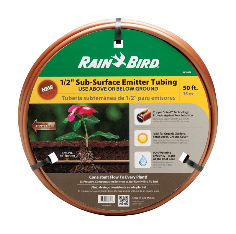 Rain Bird Plastic Drip Irrigation Emitter Tubing 1/2 in. x 50 ft. L