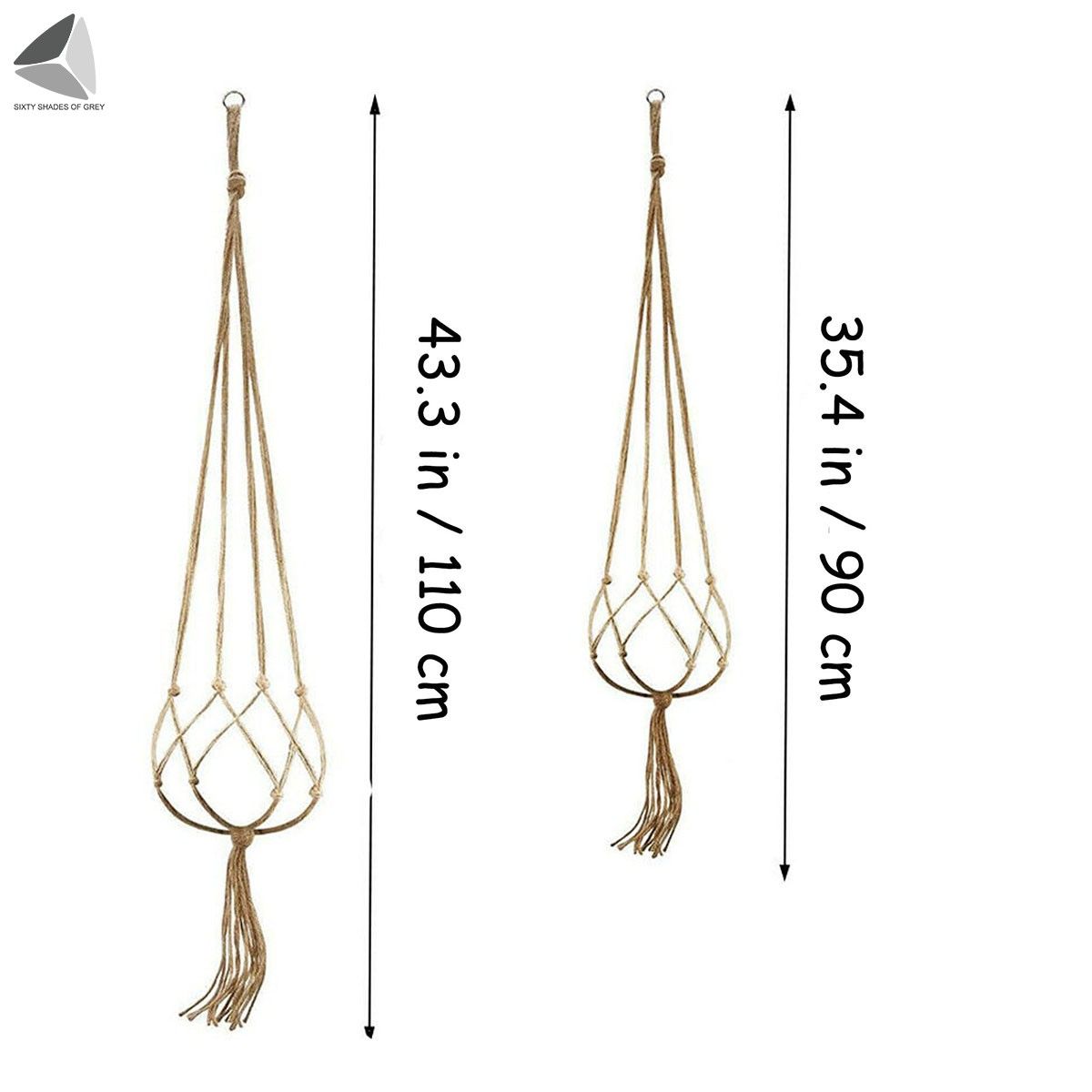 Sixtyshades 4 Pcs Macrame Plant Hanger 35 inch Indoor Hanging Planters Decorative Hanging Plant Holder Basket Boho Home Decor