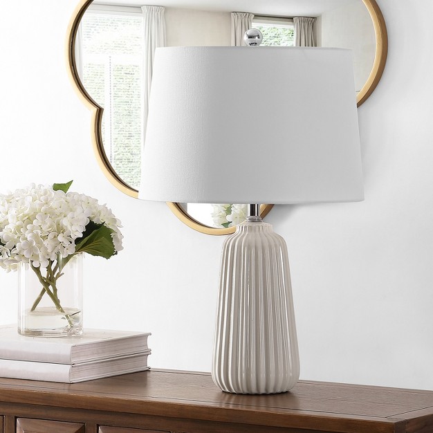 Sawyer Ceramic Table Lamp Ivory Safavieh