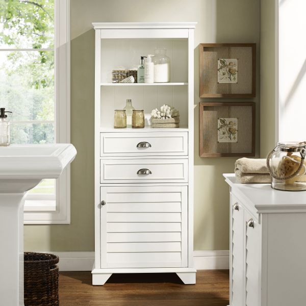 Lydia Tall Cabinet in White Finish