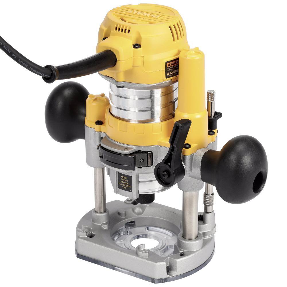 DW 7 Amp Corded 1-14 Horsepower Compact Router with Plunge Base and Bag DWP611PK