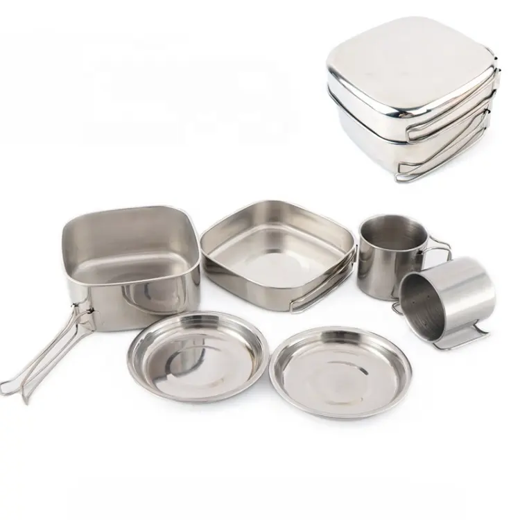 Camping Cooking Set Portable Bbq Combination Pot Set Camping Kitchen Accessories Cookware Set