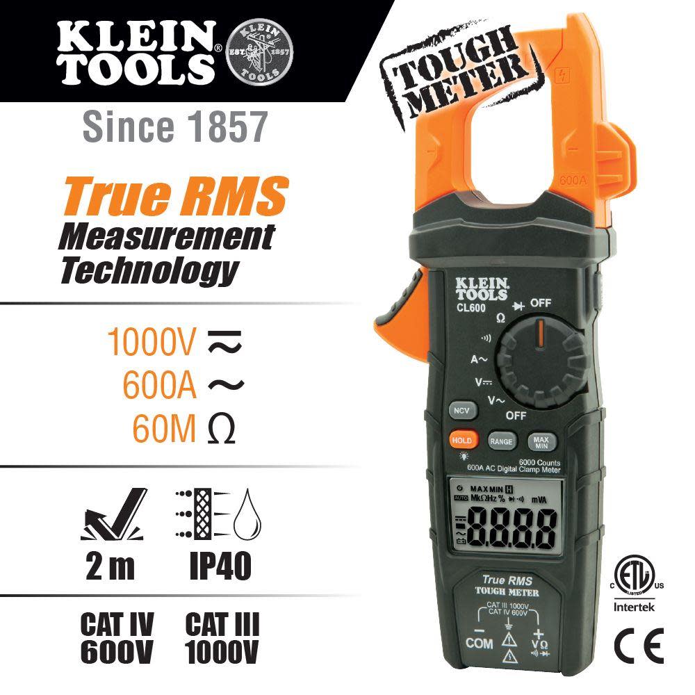 Digital Clamp Meter AC Auto， 600A