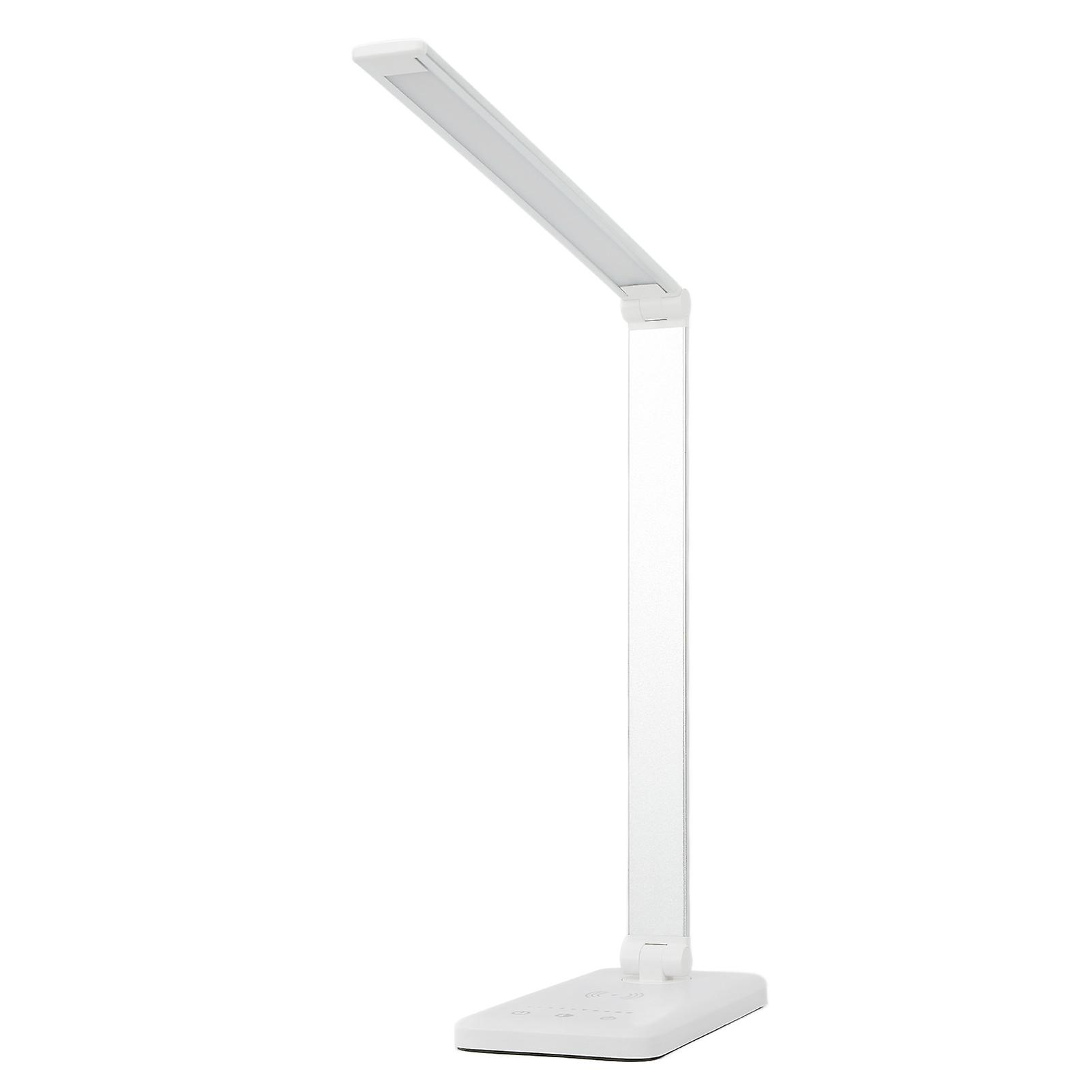 LED Desk Lamp 5 Levels Touch Control USB Eye Protection White Wireless Charging Table Lamp for Students Homes Offices