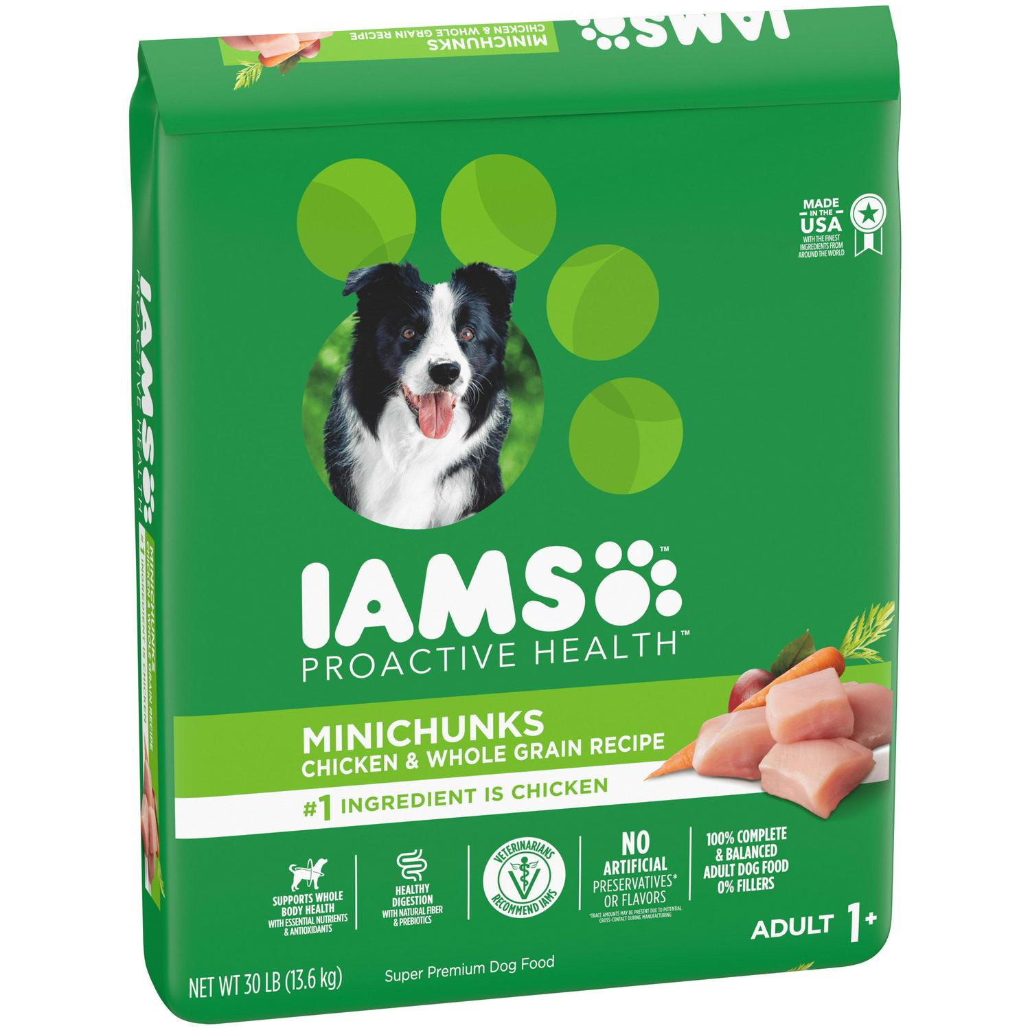 IAMS Adult Minichunks Small Kibble High Protein Dry Dog Food with Real Chicken 30 lb Bag  Crowdfused