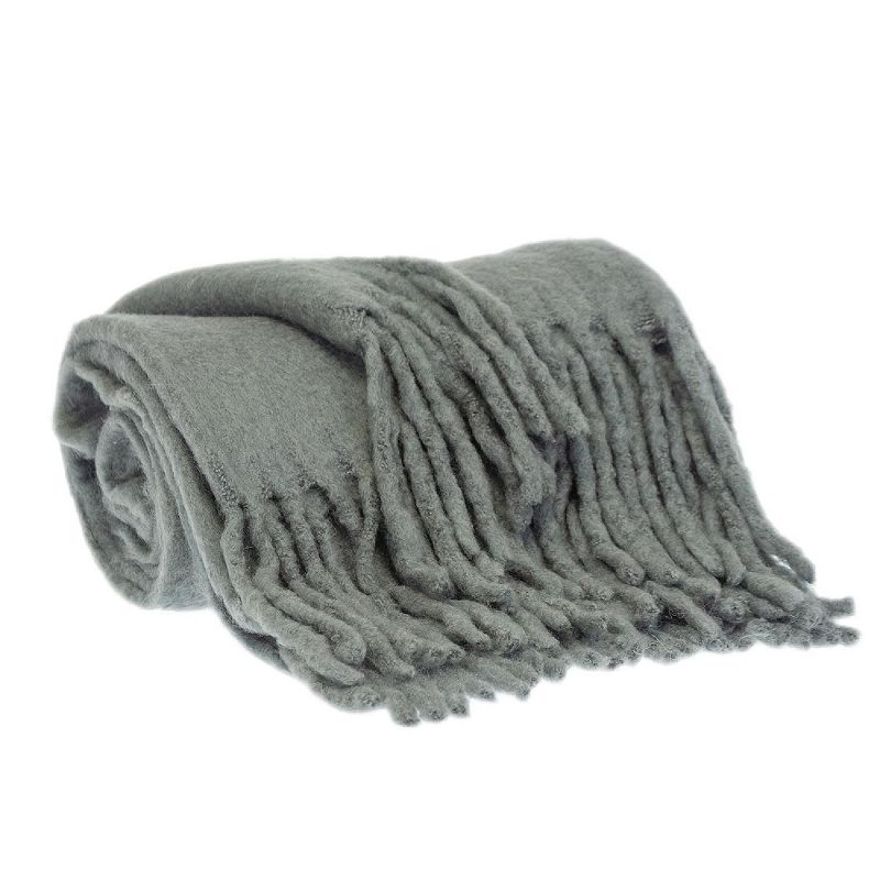 Gray Transitional Solid Pattern Throw Blanket 52 x 67