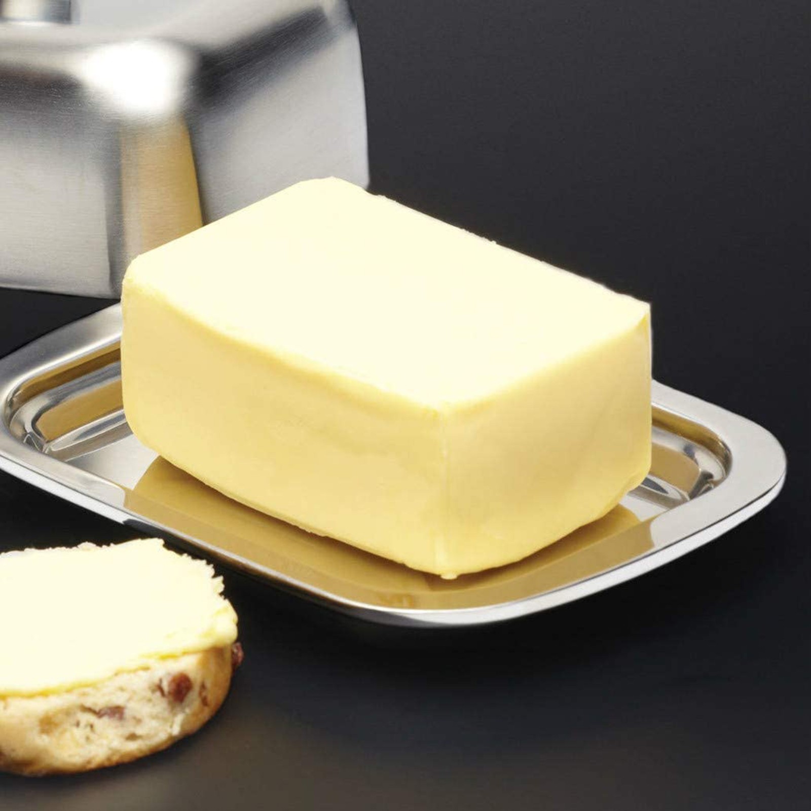 Jsaert Butter Dish Made of Brushed Stainless Steel Dishwasher-safe for Kitchen