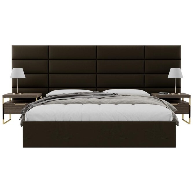 VANT Upholstered Headboards   Saddle Brown   39 Inch   Set of 4 panels.