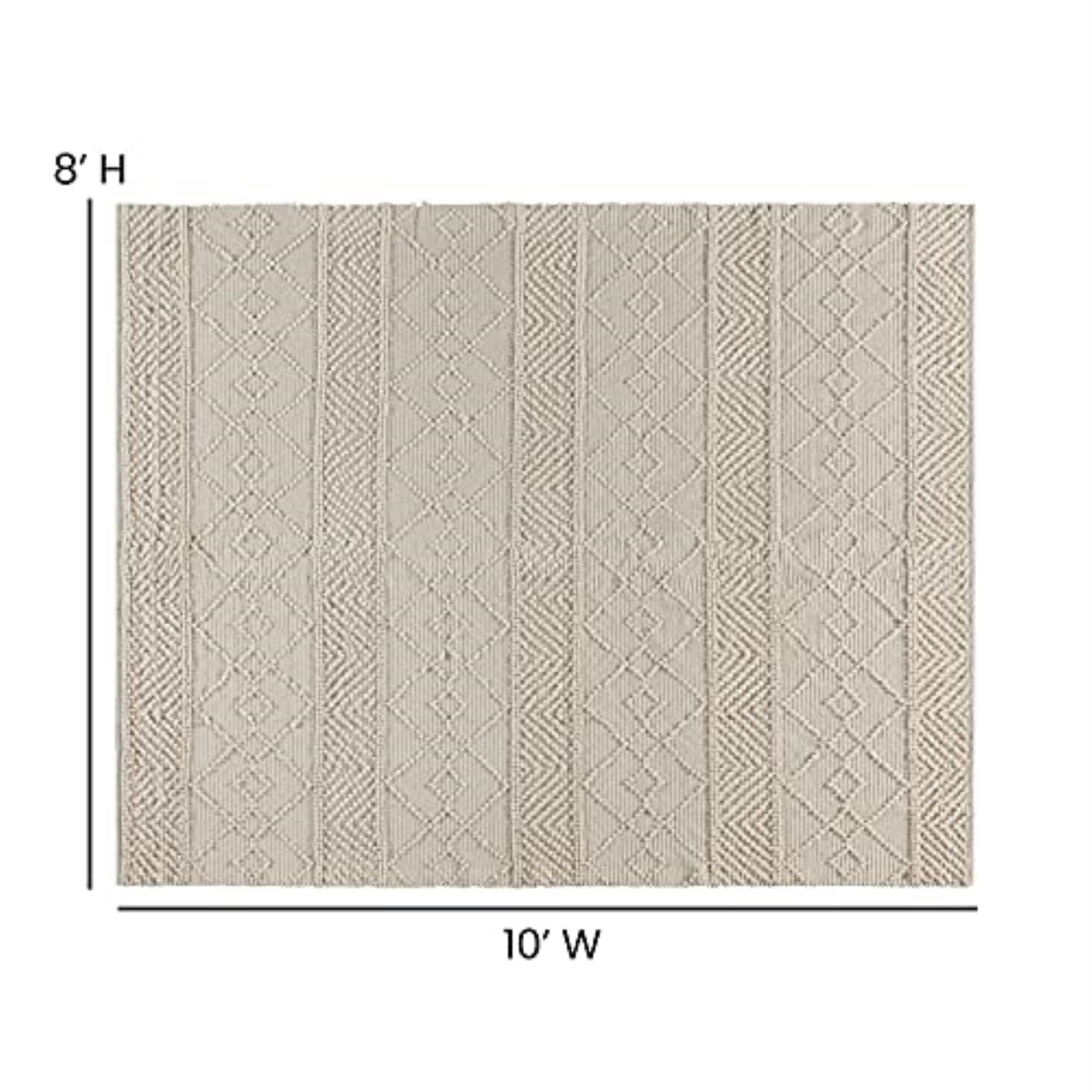 Flash Furniture Rectangular Modern Ivory Handwoven Area Rug, 8' x 10'