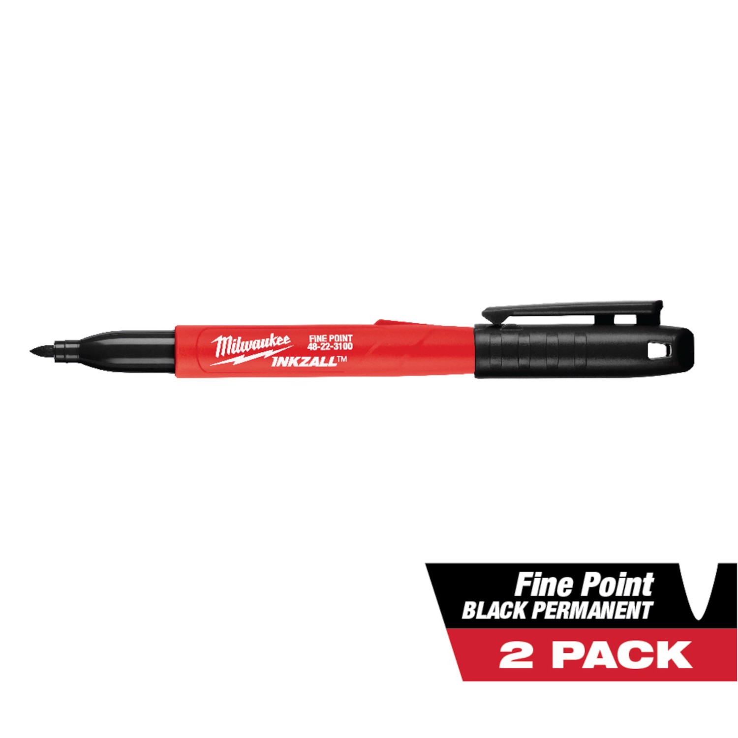 MW INKZALL Black Fine Tip Jobsite Marker 2 pk