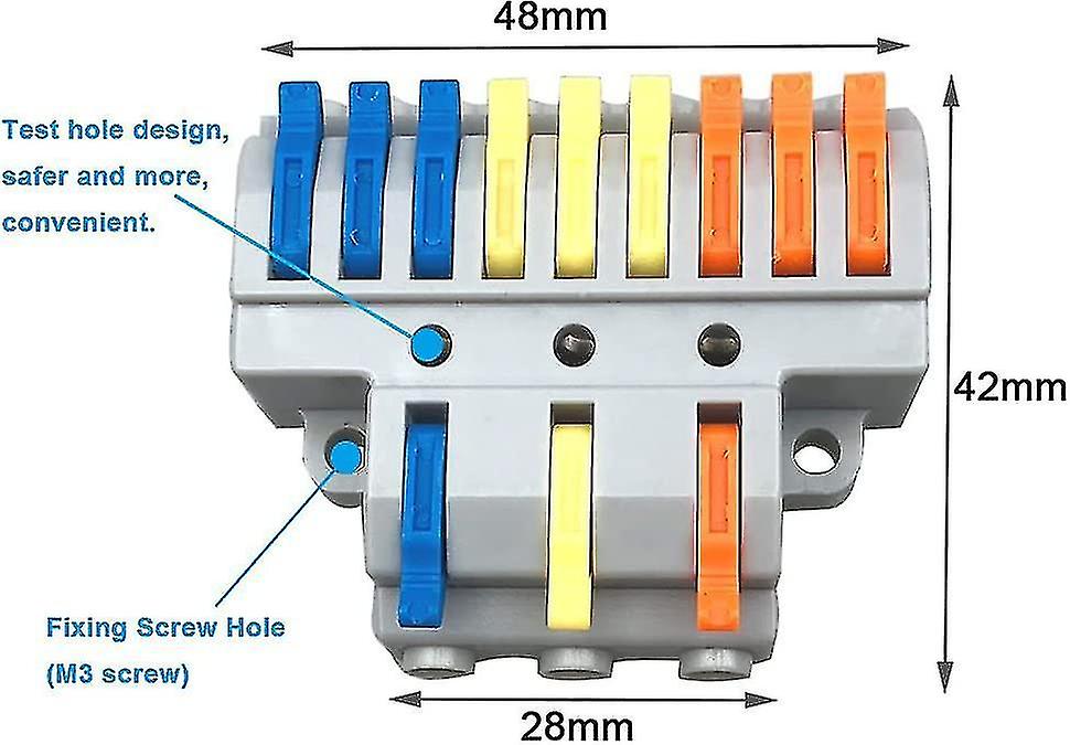 4pcs Kv439 Lever-nut Wire Connector Set， 3 In 9 Out Conductor Compact Wire Connectors， Compact Conne