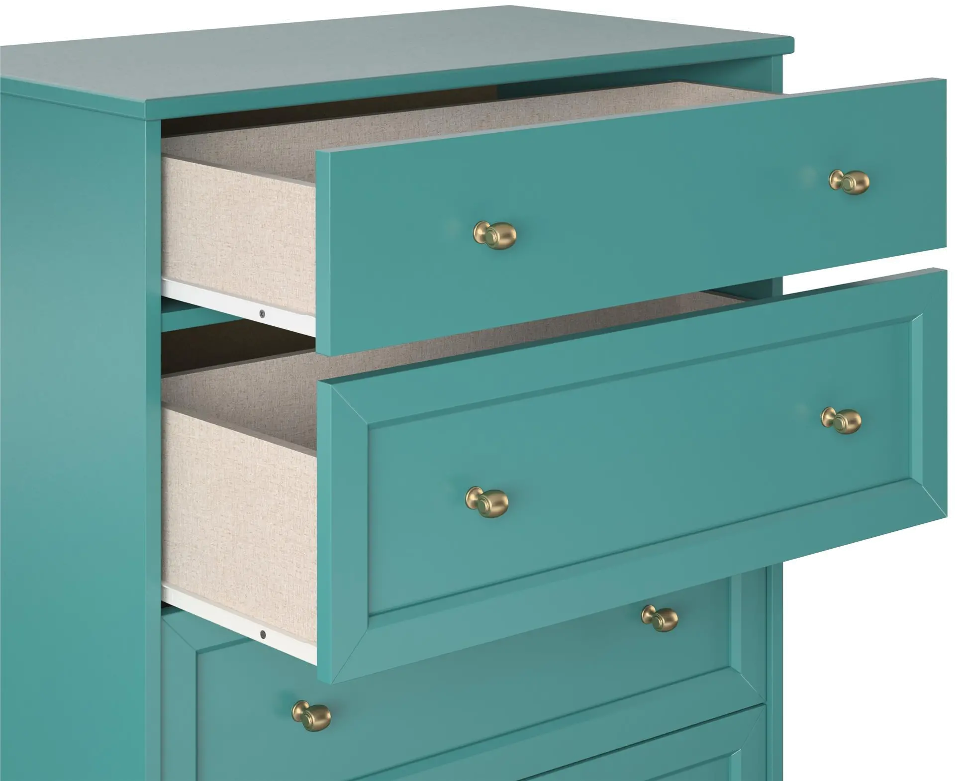 Monticello Emerald Green 5-Drawer Chest of Drawers