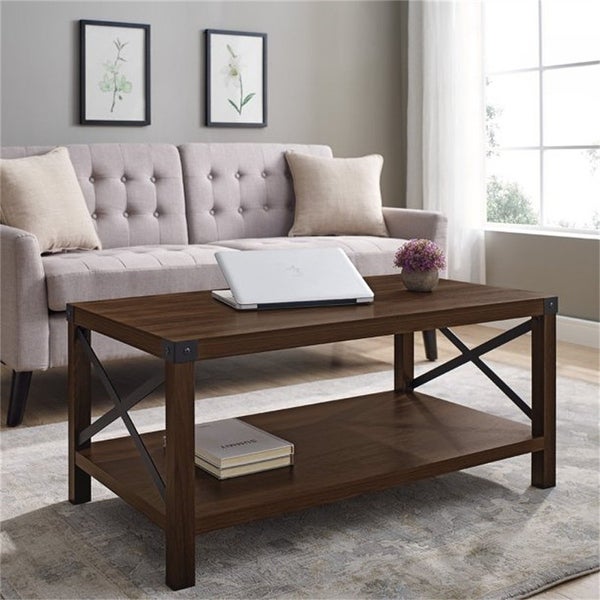 Coffee Table Metal Base X Grey Wash Coffee Table