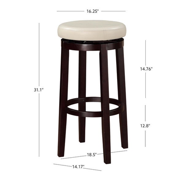 Copper Grove Bennery Rice Faux Leather Backless Swivel Bar Stool