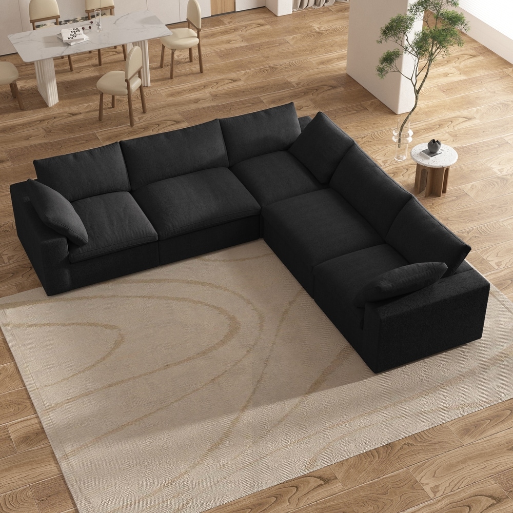 Down Filled Corner Sectional Couch for Living Room Set