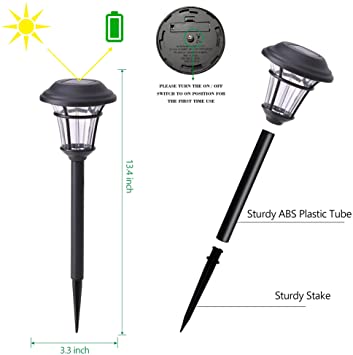 MAGGIFT 12 Pack Solar Pathway Lights Outdoor Solar Garden Lights for Patio， Yard， Driveway