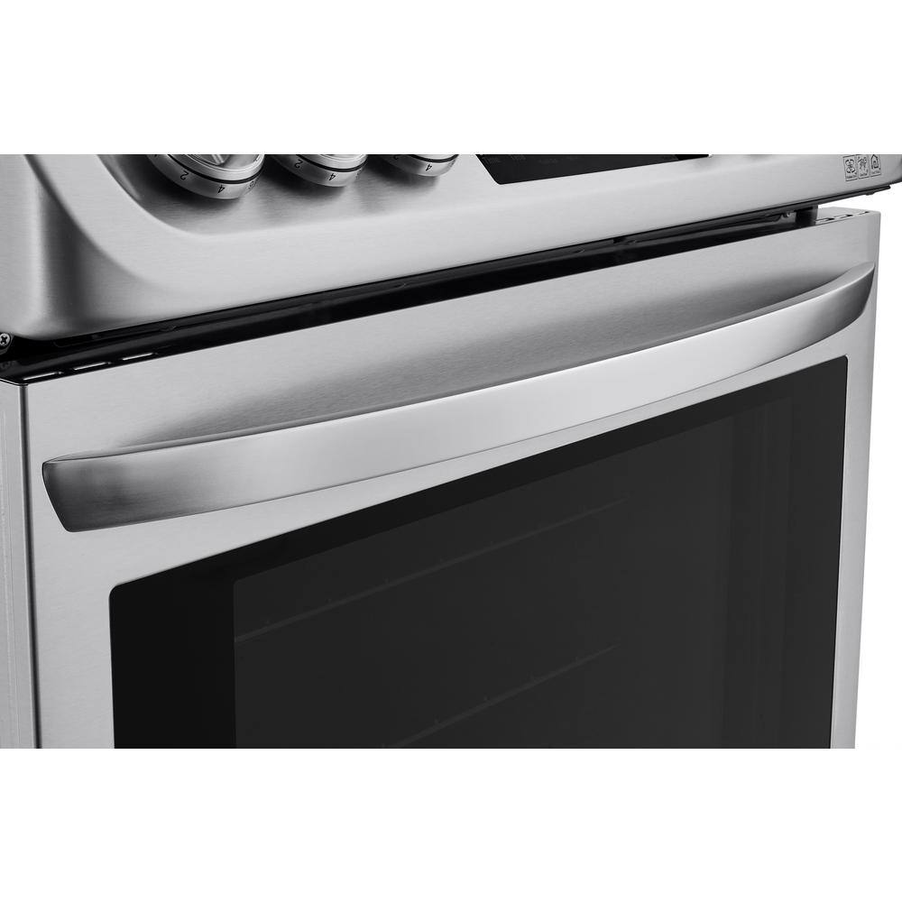 LG 6.3 cu. ft. Smart Slide-In Dual-Fuel Electric Range with ProBake Convection Oven  Self-Clean in Stainless Steel LSD4913ST