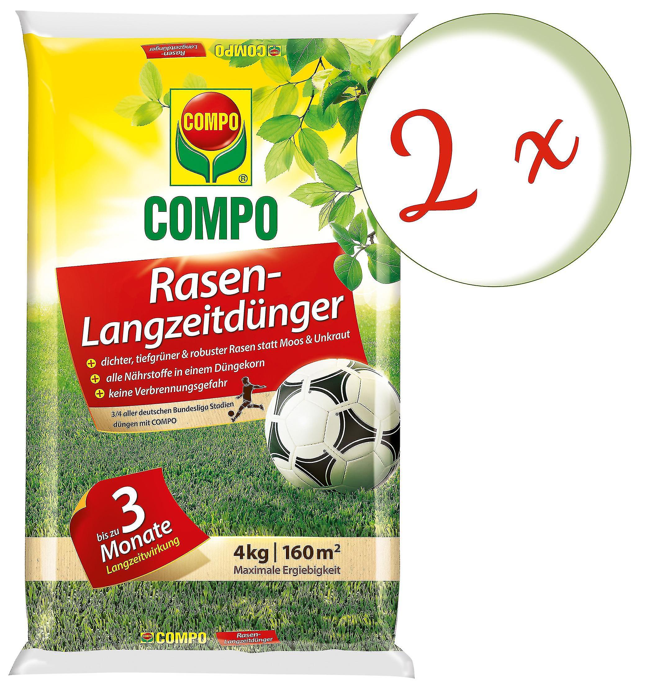 2 x COMPO Rasen-Langzeitd??nger， 4 kg