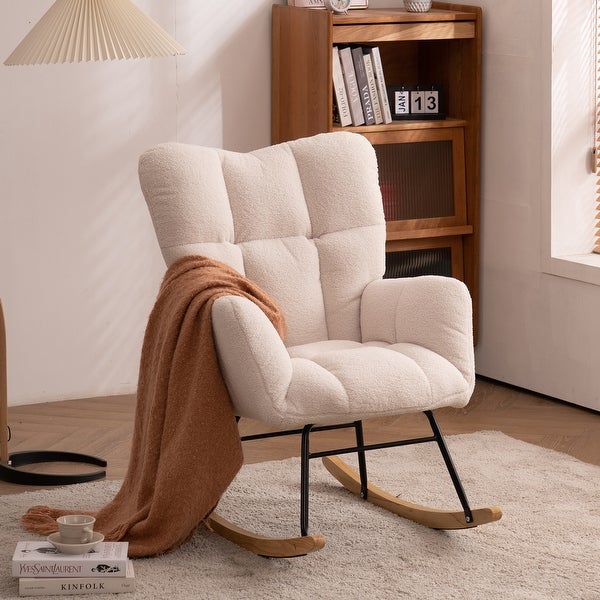 Teddy Fabric Tufted Upholstered Rocking Chair