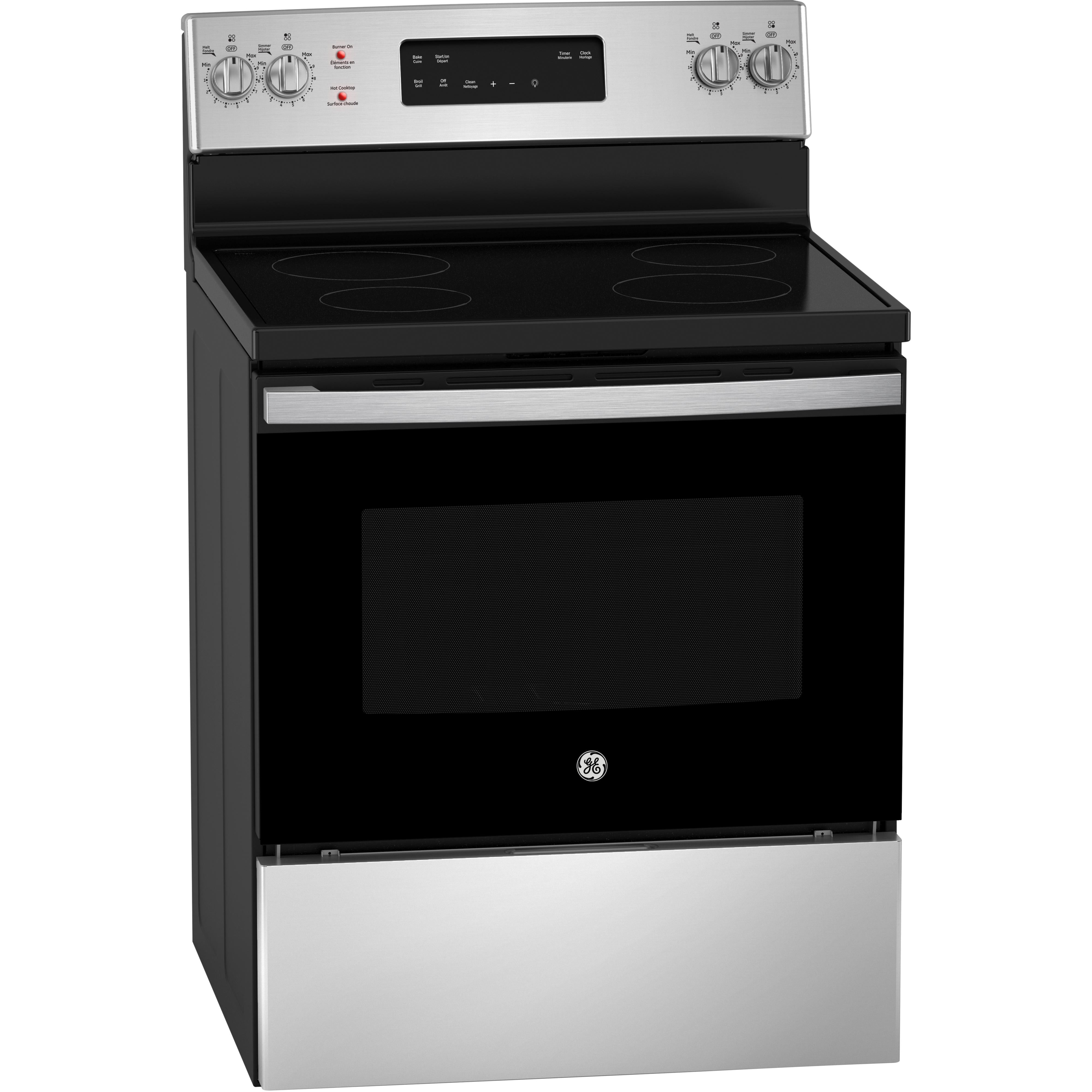 GE 30-inch Freestanding Electric Range with Self-Clean JCB630SVSS